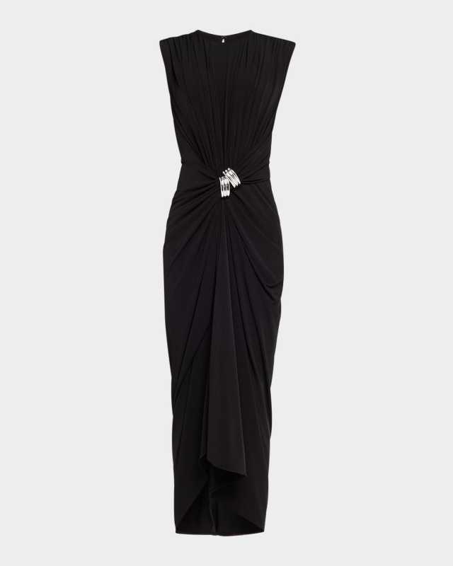 Serena Swirl Draped Midi Dress